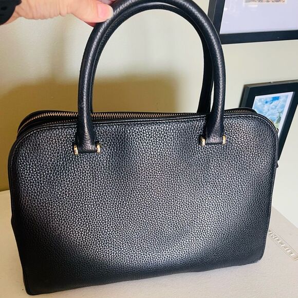 Kate Spade Black Leather Kalen Chester Street Satchel purse bag w strap EUC - Picture 3 of 9